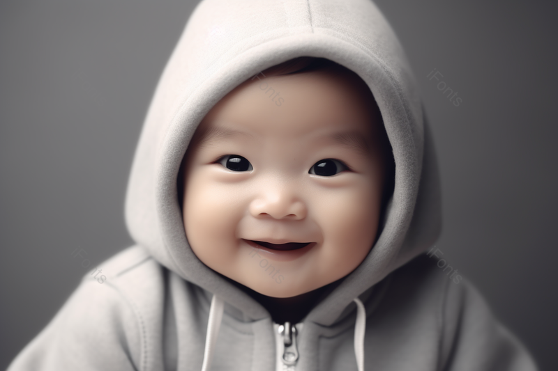 微笑的带着帽子的可爱宝宝,高清,摄影图,摄影图片,图片大全,摄影图免费下载